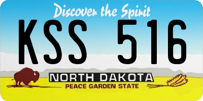 ND license plate KSS516
