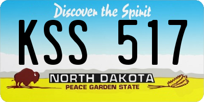 ND license plate KSS517