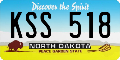 ND license plate KSS518