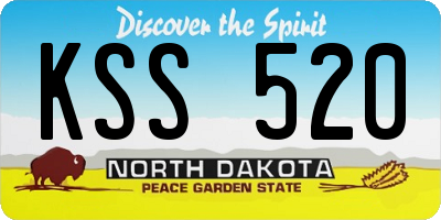 ND license plate KSS520