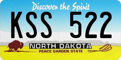 ND license plate KSS522
