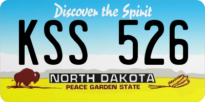 ND license plate KSS526