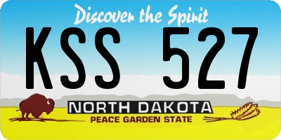 ND license plate KSS527