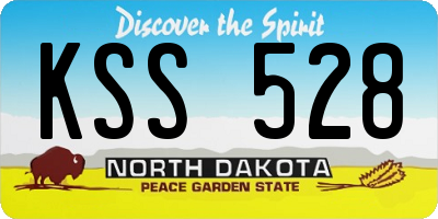 ND license plate KSS528