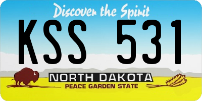 ND license plate KSS531