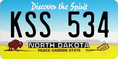 ND license plate KSS534