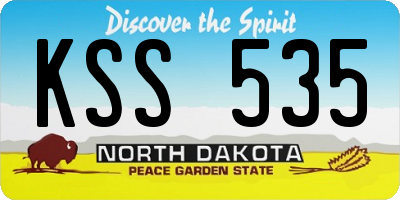 ND license plate KSS535