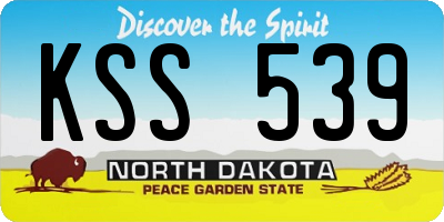 ND license plate KSS539