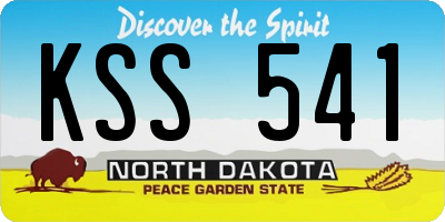 ND license plate KSS541
