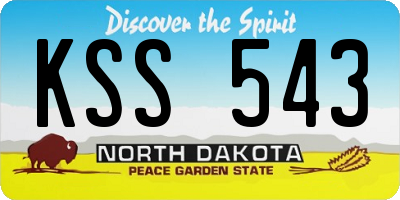 ND license plate KSS543