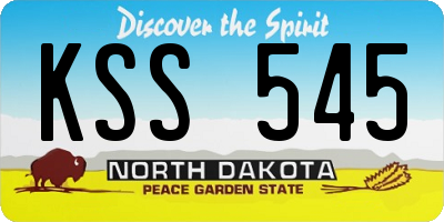 ND license plate KSS545