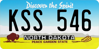 ND license plate KSS546