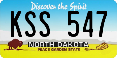 ND license plate KSS547