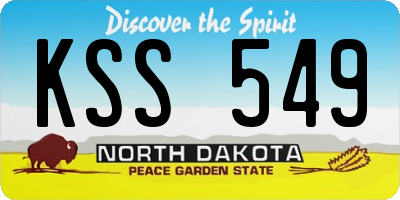 ND license plate KSS549