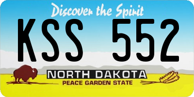 ND license plate KSS552