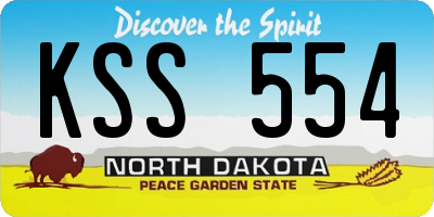 ND license plate KSS554