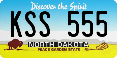 ND license plate KSS555