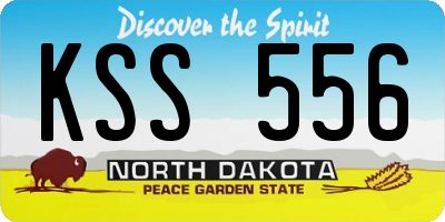 ND license plate KSS556