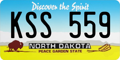 ND license plate KSS559