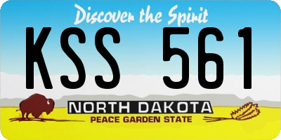 ND license plate KSS561