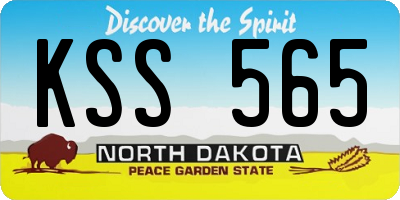 ND license plate KSS565
