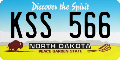 ND license plate KSS566