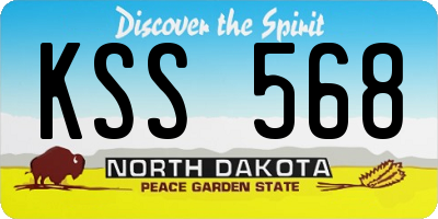 ND license plate KSS568