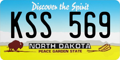 ND license plate KSS569