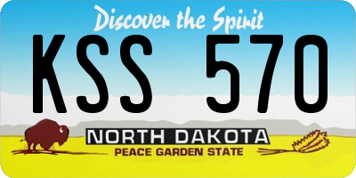 ND license plate KSS570
