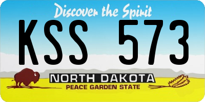 ND license plate KSS573