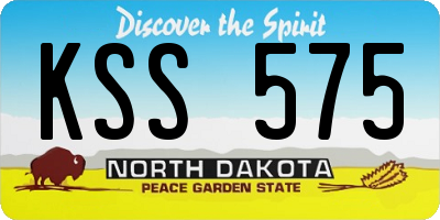 ND license plate KSS575