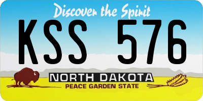 ND license plate KSS576