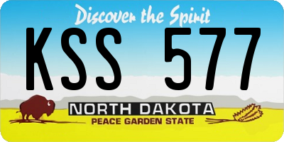 ND license plate KSS577