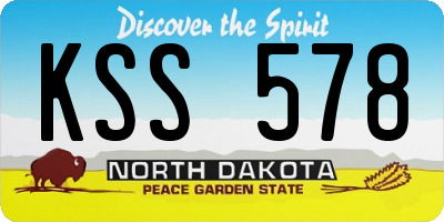 ND license plate KSS578