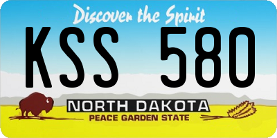 ND license plate KSS580