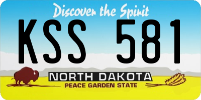ND license plate KSS581