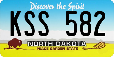 ND license plate KSS582