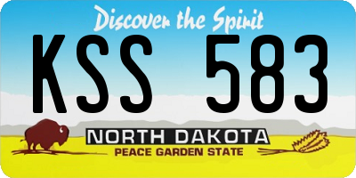 ND license plate KSS583