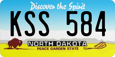 ND license plate KSS584