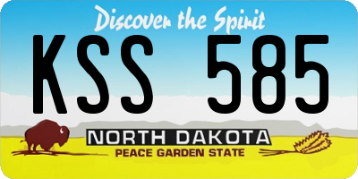 ND license plate KSS585