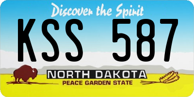 ND license plate KSS587