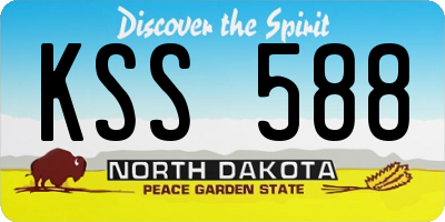 ND license plate KSS588