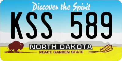 ND license plate KSS589