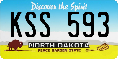ND license plate KSS593