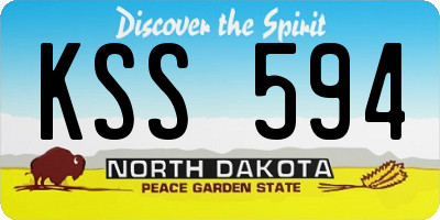 ND license plate KSS594