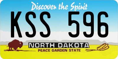 ND license plate KSS596