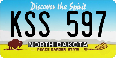 ND license plate KSS597