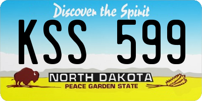 ND license plate KSS599