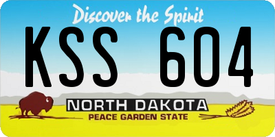 ND license plate KSS604