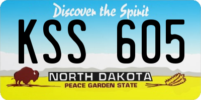 ND license plate KSS605